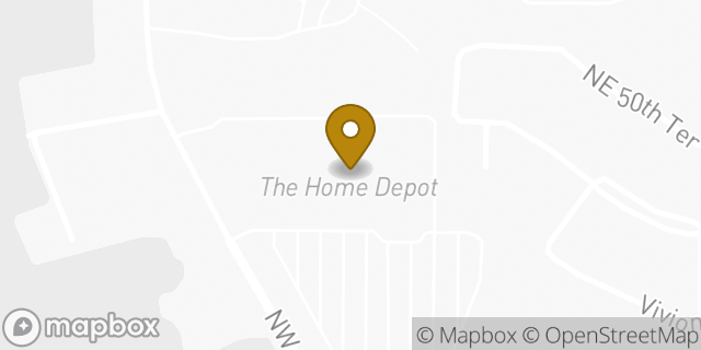 Map showing the location of The Home Depot in Gladstone, MO 64118