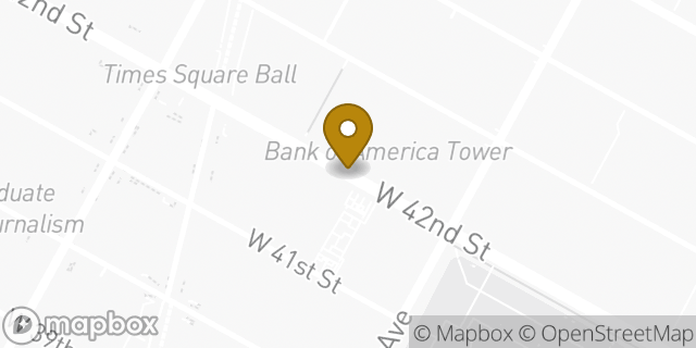 Map showing the location of Bank of America ATM in New York, NY 10036