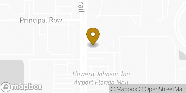 Map showing the location of Enterprise Rent-A-Car in Orlando, FL 32837
