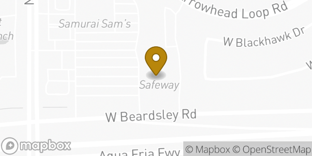 Map showing the location of Safeway in Glendale, AZ 85308