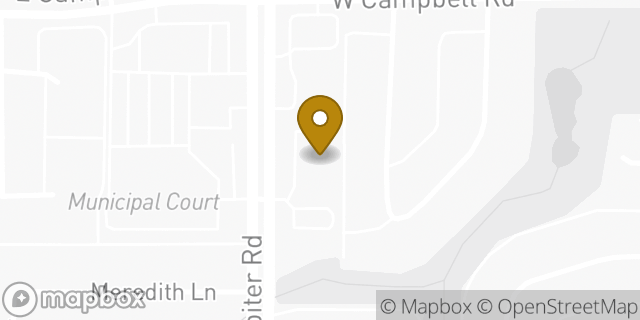 Map showing the location of AutoZone in Garland, TX 75044