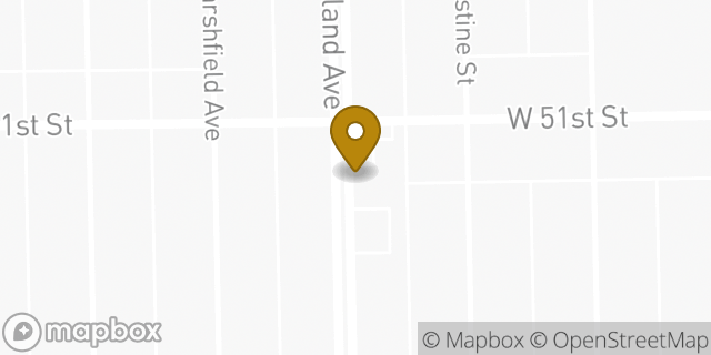 Map showing the location of Disciples of Christ Full Gospel Church in Chicago, IL 60609