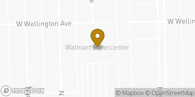 Map showing the location of Walmart in Chicago, IL 60639