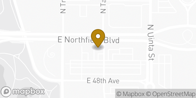 Map showing the location of Starbucks in Denver, CO 80207