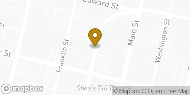 Map showing the location of Uber Buffalo in Buffalo, NY 14202