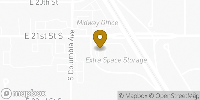Map showing the location of Starbucks in Tulsa, OK 74114