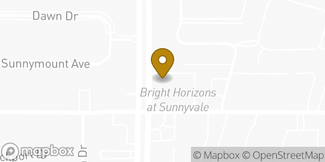 Map showing the location of Bright Horizons at Sunnyvale in Sunnyvale, CA 94087