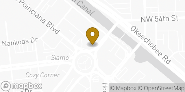 Map showing the location of Starbucks in Miami Springs, FL 33166