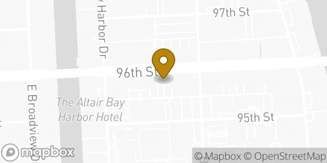 Map showing the location of Regions Bank in Bay Harbor Islands, FL 33154