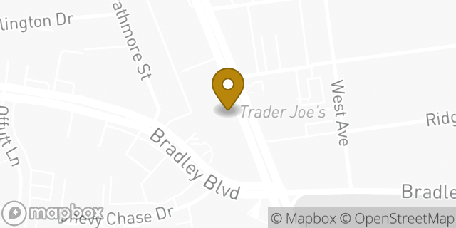 Map showing the location of Bank Of America in Chevy Chase, MD 20815