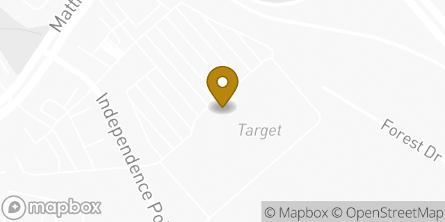 Map showing the location of Target in Matthews, NC 28105