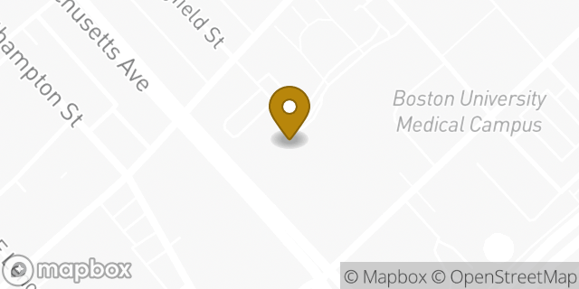 Map showing the location of Dunkin' in Boston, MA 02118