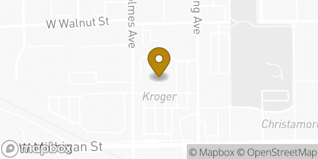Map showing the location of ATM Kroger in Indianapolis, IN 46222
