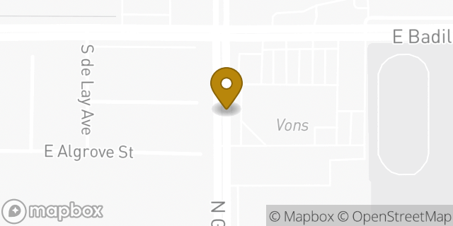 Map showing the location of Walgreens in Covina, CA