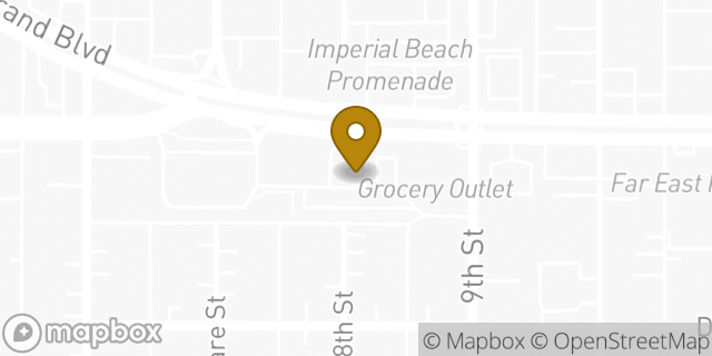 Map showing the location of Chipotle Mexican Grill in Imperial Beach, CA 91932
