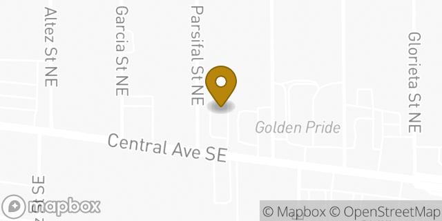 Map showing the location of Central in Albuquerque, NM 87123