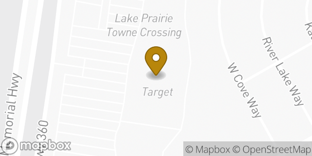 Map showing the location of Target in Grand Prairie, TX 75052