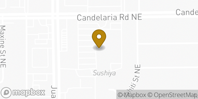 Map showing the location of Starbucks in Albuquerque, NM 87112