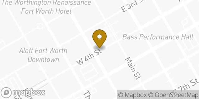 Map showing the location of Sunglass Hut in Fort Worth, TX 76102