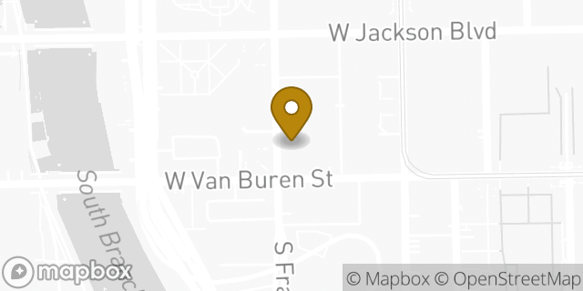 Map showing the location of Avis Car Rental in Chicago, IL 60606