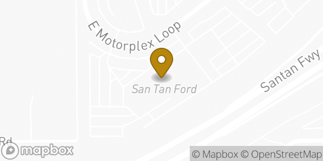 Map showing the location of San Tan Ford in Gilbert, AZ 85297