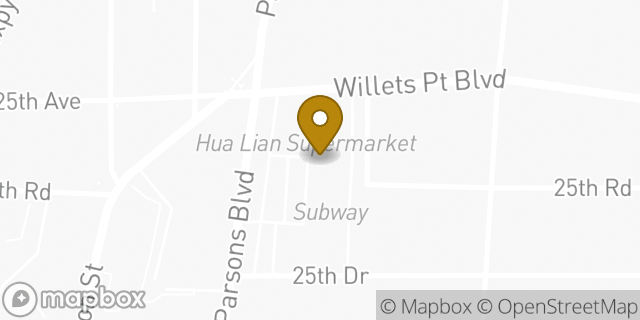 Map showing the location of Dunkin' in Flushing, NY 11354