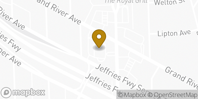 Map showing the location of McDonald's in Detroit, MI 48204