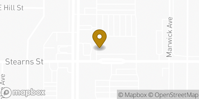 Map showing the location of Starbucks in Long Beach, CA 90815