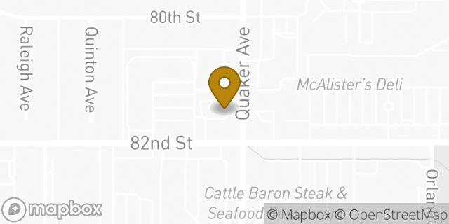 Map showing the location of Starbucks in Lubbock, TX 79424
