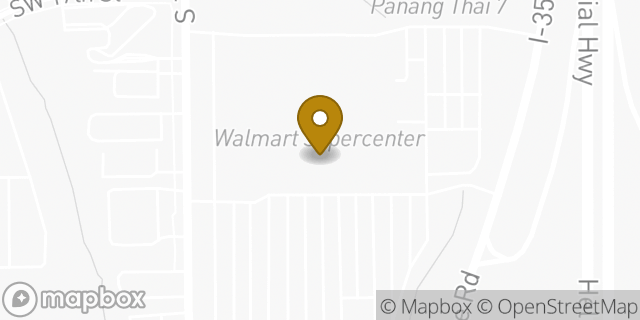Map showing the location of Walmart in Moore, OK 73160