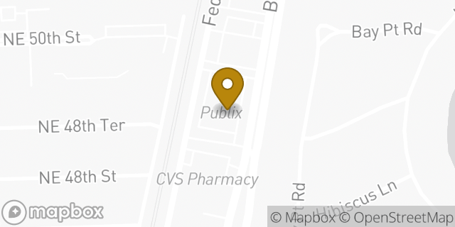 Map showing the location of Publix in Miami, FL 33137