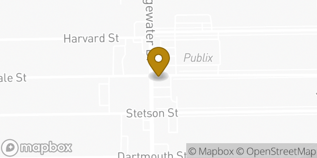 Map showing the location of Starbucks in Orlando, FL 32804