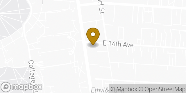Map showing the location of Starbucks in Columbus, OH 43201