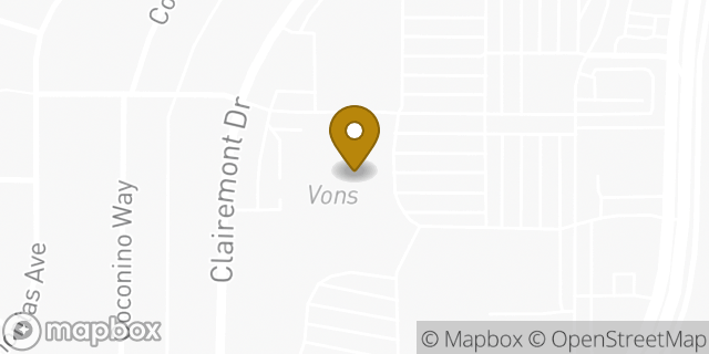 Map showing the location of Vons in San Diego, CA 92117
