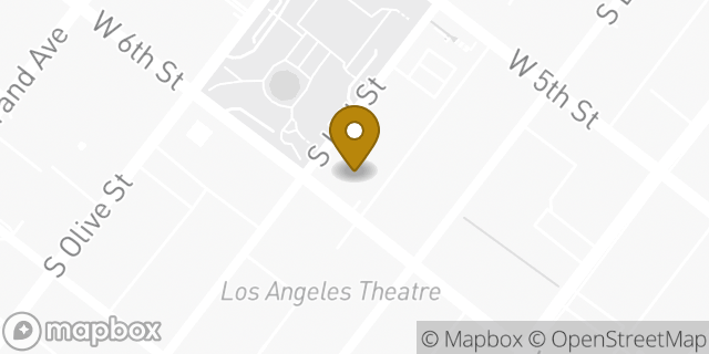 Map showing the location of Bank of America Financial Center in Los Angeles, CA 90013