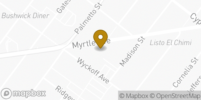 Map showing the location of Subway Restaurant Myrtle/Wyckoff in New York, NY 11385