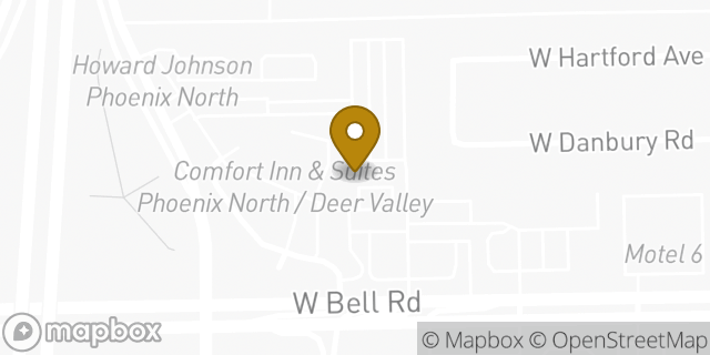 Map showing the location of Budget Truck Rental in Phoenix, AZ 85023