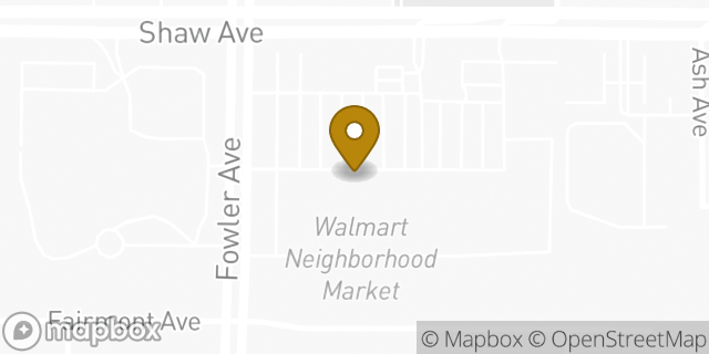 Map showing the location of Walmart Neighborhood Market in Clovis, CA 93611