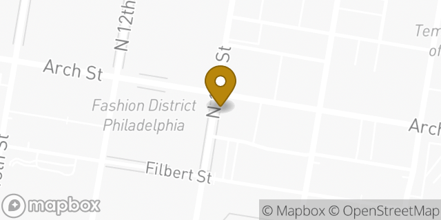 Map showing the location of Dunkin' in Philadelphia, PA 19107