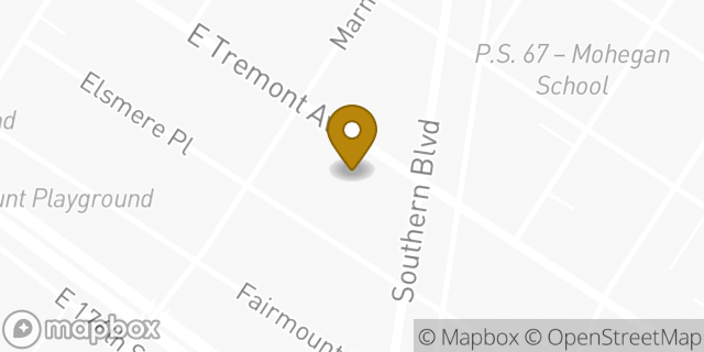 Map showing the location of Papa Johns Pizza in Bronx, NY 10460