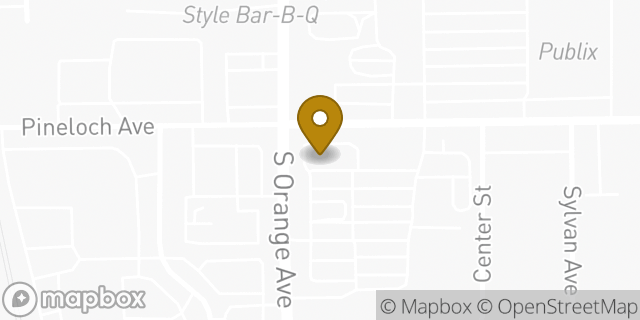 Map showing the location of Starbucks in Orlando, FL 32806