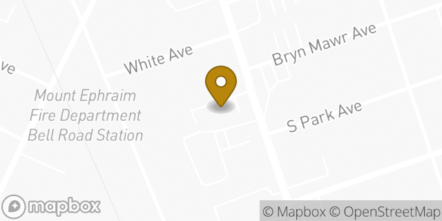 Map showing the location of AutoZone in Mt Ephraim, NJ 08059