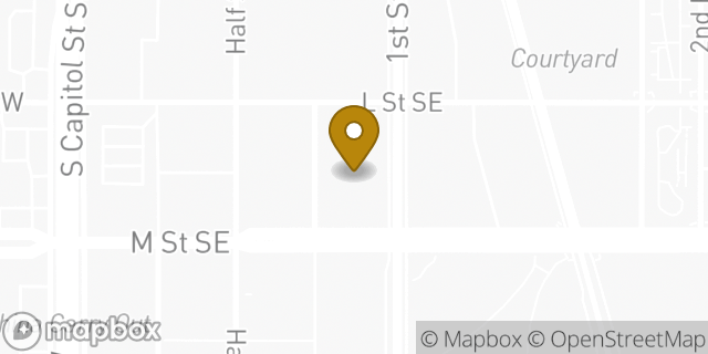 Map showing the location of WeWork 80 M St SE in Washington, DC 20003