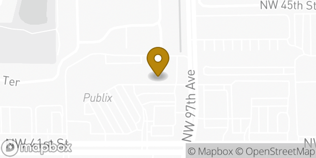 Map showing the location of Panera Bread in Doral, FL 33178