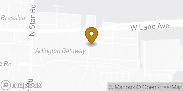 Map showing the location of Starbucks in Upper Arlington, OH 43221