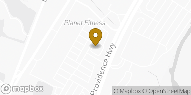 Map showing the location of Panera Bread in Dedham, MA 02026