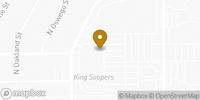 Map showing the location of Subway in Aurora, CO 80011