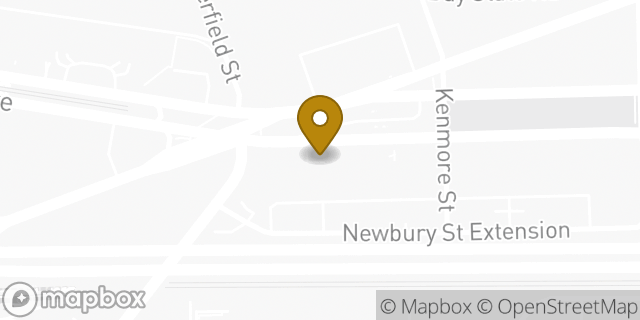 Map showing the location of Dunkin' in Boston, MA 02215