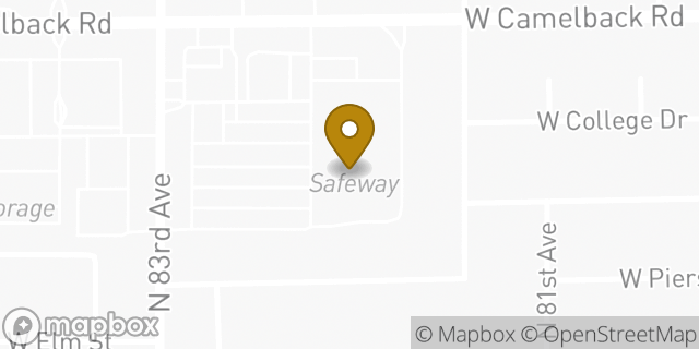 Map showing the location of Starbucks in Phoenix, AZ 85033