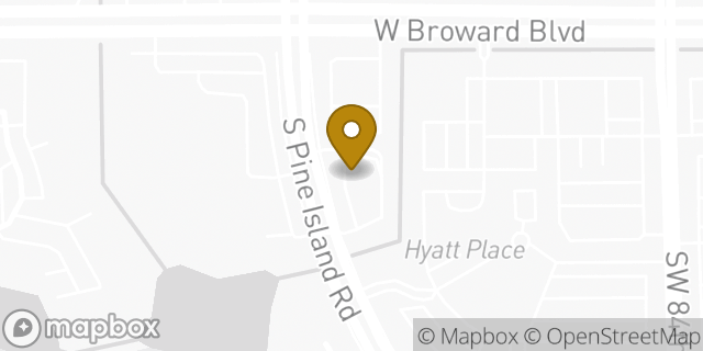 Map showing the location of Starbucks in Plantation, FL 33324
